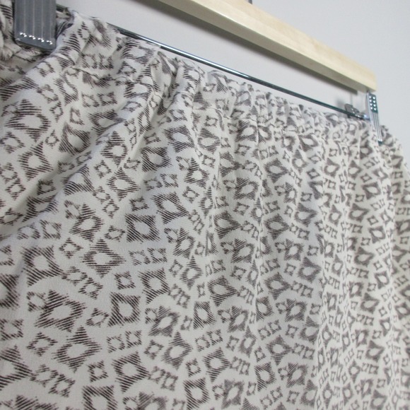 Club Monaco 100% Silk Mini Skirt 2 Brown Tie Pockets Geometric Y2K Low Rise 116 - Picture 8 of 13